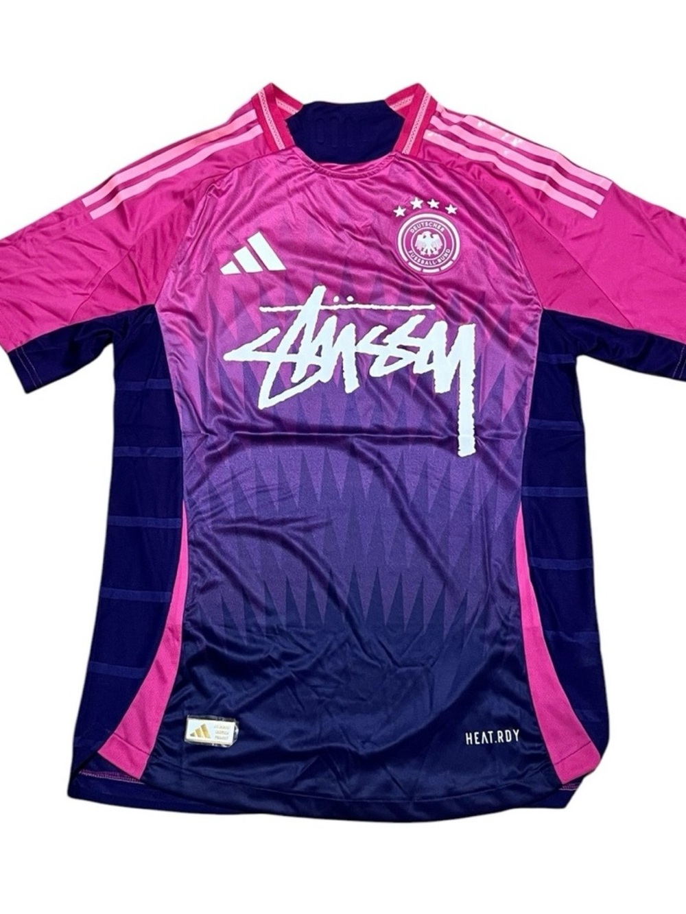 adidas Kids Pink & Purple Stüssy Graphic Soccer Jersey